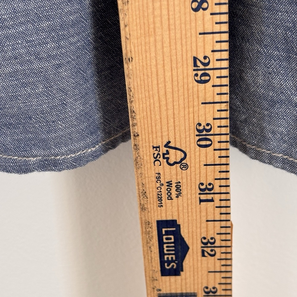 Woolrich Shirt Men's Sz XXL‎ Blue Cotton Chambray Short Sleeve Button Up - Picture 9 of 9